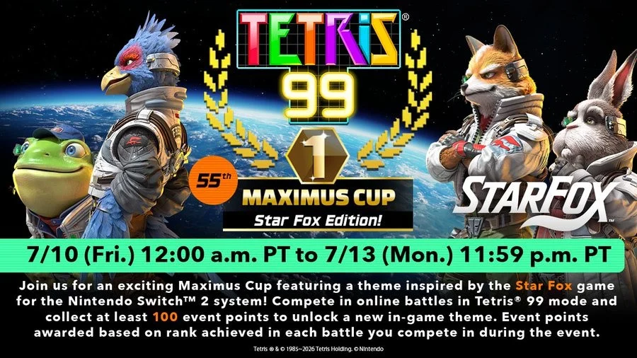 رویداد کراساور جدید Tetris 99 | بازگشت Star Fox با یک تم ویژه